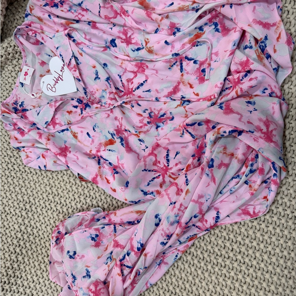Buddy Love Pink and Blue Maxi Dress
